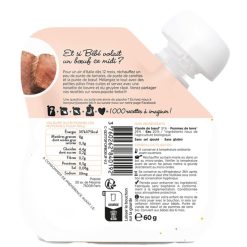 Popote Nourriture Bebe | Gourde Repas Bio Boeuf - 60 G