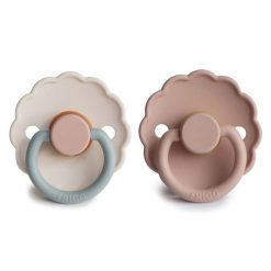 Frigg Succion | Lot De 2 Tetines Daisy Bloom Caoutchouc Blush & Cotton Candy - 6/18 Mois