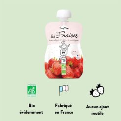 Popote Nourriture Bebe | Gourde Repas Bio Fraises - 120 G