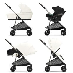 Cybex Poussette Citadine | Poussette Citadine Melio 3 Chassis Taupe - Cotton White