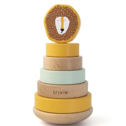 Trixie Baby Mes Premiers Jouets | Tour A Empiler En Bois - Mr. Lion