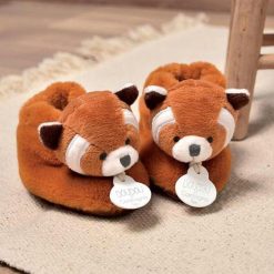 Doudou et Compagnie Sandales & Bottes | Chaussons Panda Roux Unicef - 0/6 Mois