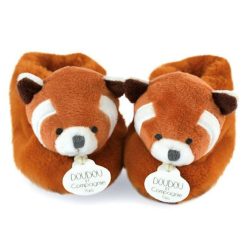 Doudou et Compagnie Sandales & Bottes | Chaussons Panda Roux Unicef - 0/6 Mois