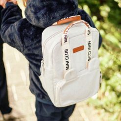 Childhome Bagagerie Enfant | Sac A Dos Mini Club Signature Canvas - Off White