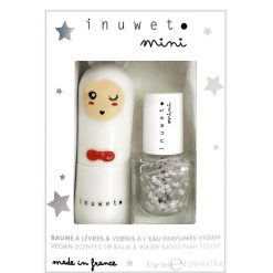 inuwet Cosmetique Enfant | Duo De Baume A Levres Lapin Et Vernis A L'Eau - Etoile