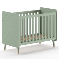 JAXX Meuble Bebe | Lit Bebe Reglable Olive Green - 60 X 120 Cm