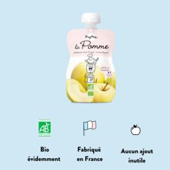 Popote Nourriture Bebe | Gourde Repas Bio Pomme - 120 G