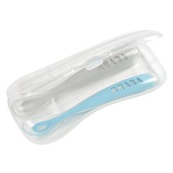 BÉABA Repas | Lot De 2 Cuilleres 1Er Age Silicone - Grey & Blue