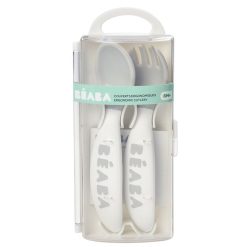 BÉABA Repas | Lot De 2 Couverts Ergonomiques 2Eme Age - Light Mist