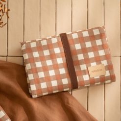 Nobodinoz Matelas Et Housse A Langer | Tapis A Langer Impermeable Hyde Park - Terracotta Checks