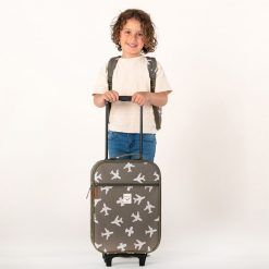 Kidzroom Bagagerie Enfant | Valise A Roulettes Current Legend - Avions Kaki