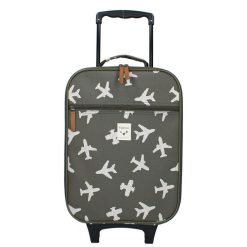 Kidzroom Bagagerie Enfant | Valise A Roulettes Current Legend - Avions Kaki