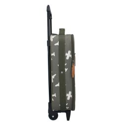 Kidzroom Bagagerie Enfant | Valise A Roulettes Current Legend - Avions Kaki