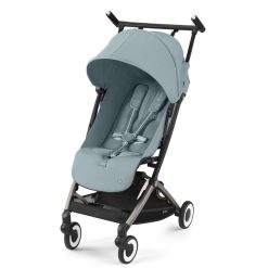 Cybex Poussette Compacte | Poussette Ultra-Compacte Libelle Chassis Taupe - Stormy Blue