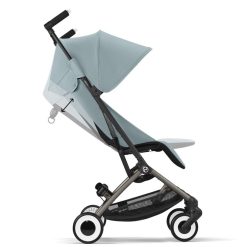 Cybex Poussette Compacte | Poussette Ultra-Compacte Libelle Chassis Taupe - Stormy Blue