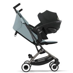 Cybex Poussette Compacte | Poussette Ultra-Compacte Libelle Chassis Taupe - Stormy Blue