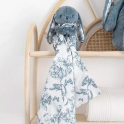 Tartine et Chocolat Doudou | Doudou Augustin Le Lapin - Toile De Jouy Bleu